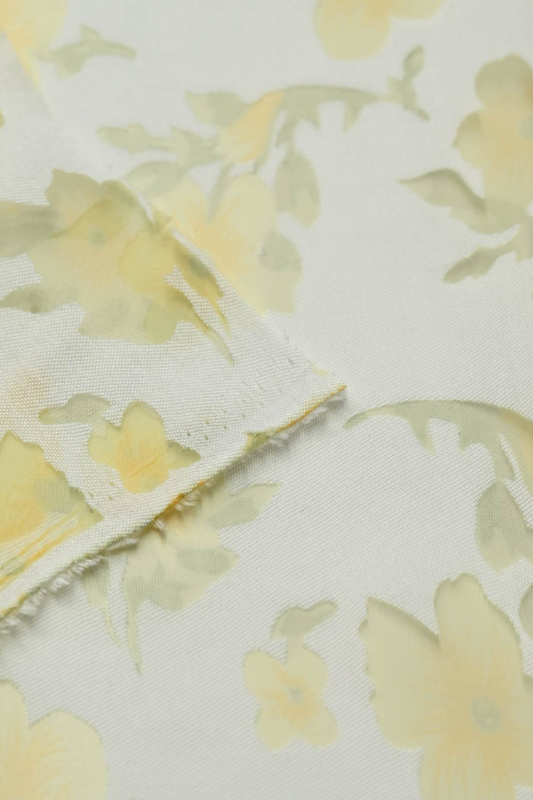 Chiffon Pansy Window Cotton/Nylon Twill - Gold/Pale Goldenrod