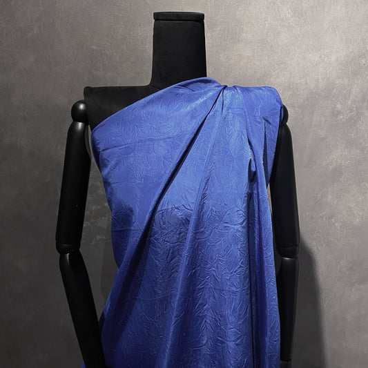 Creased Taffeta Bonded Jersey - Medium Blue
