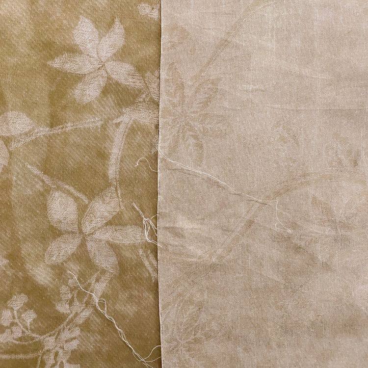 Botanical Stone Washed Satin Jacquard - Old Gold