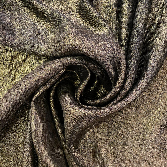 Metallic Ribbed Sateen - Black/Gold