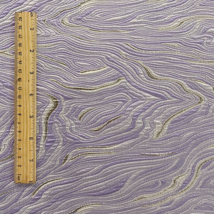 Contour Wave Brocade -  Pale Purple/Silver Metallic