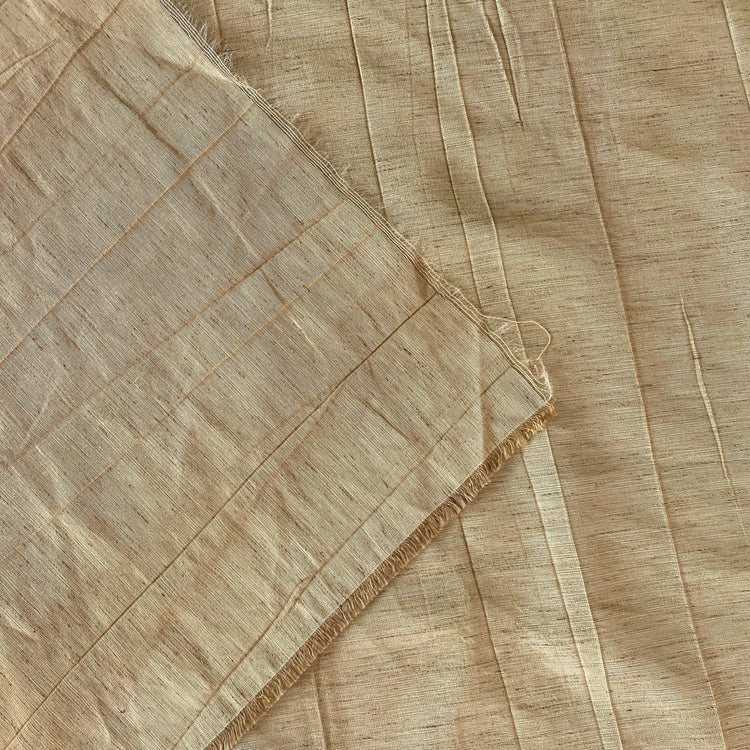 (Deadstock) Crushed Cotton Blend Japanese Shirting - Sandy Brown