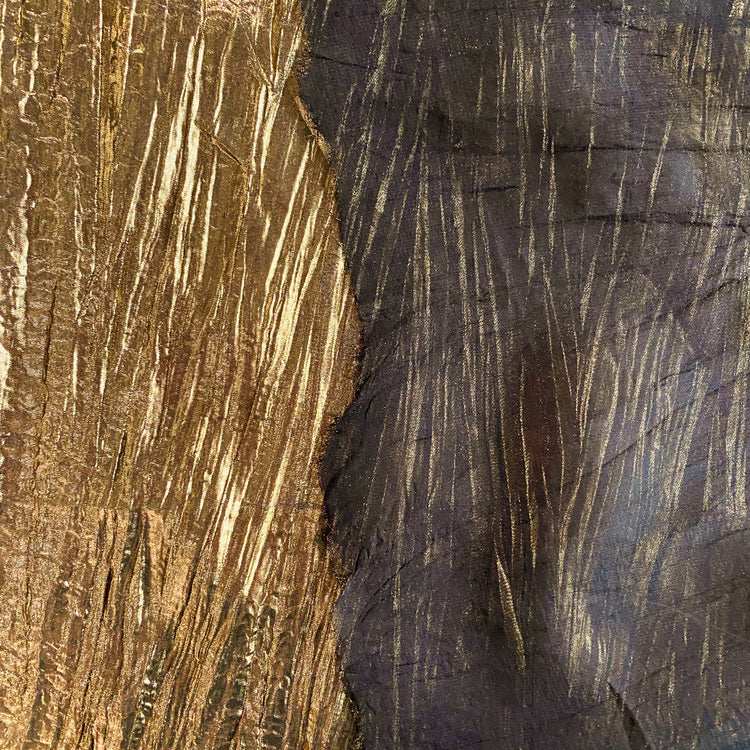 Creased Metallic Coated Chiffon - Gold