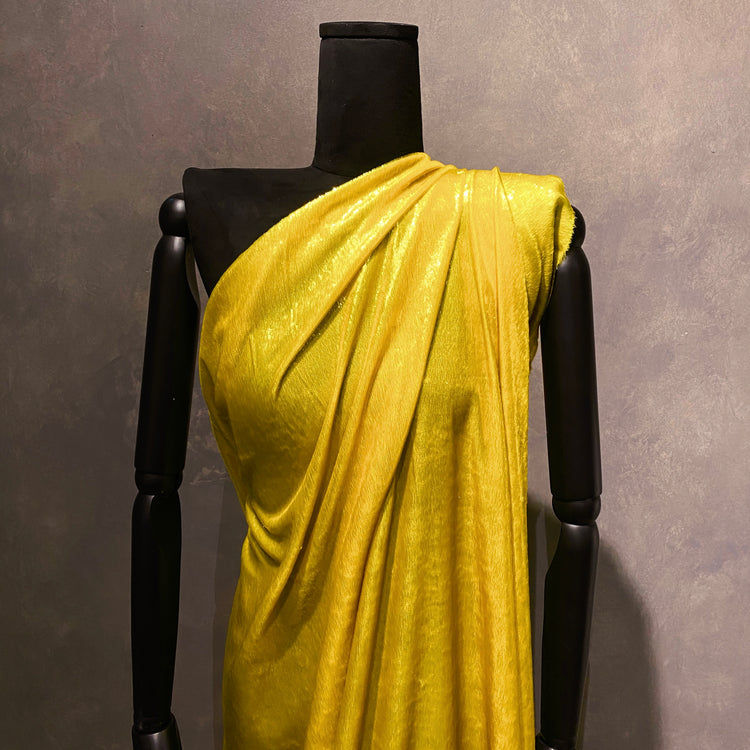 Brushed Metallic Long-pile Velvet - Yellow Gold