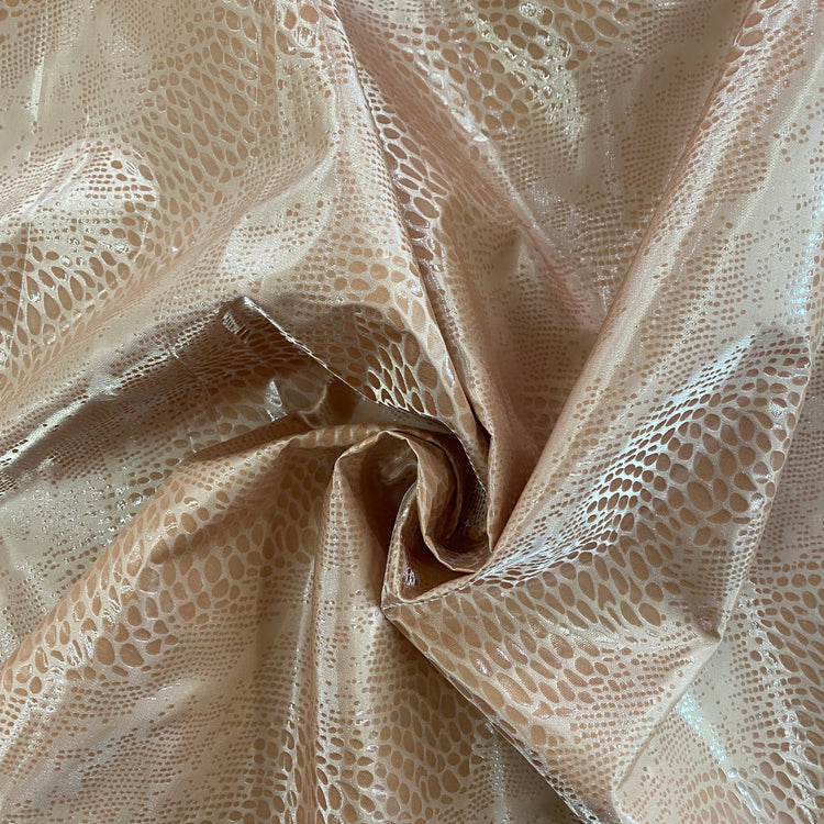 Reptile Foil Shimmer Satin - Sand