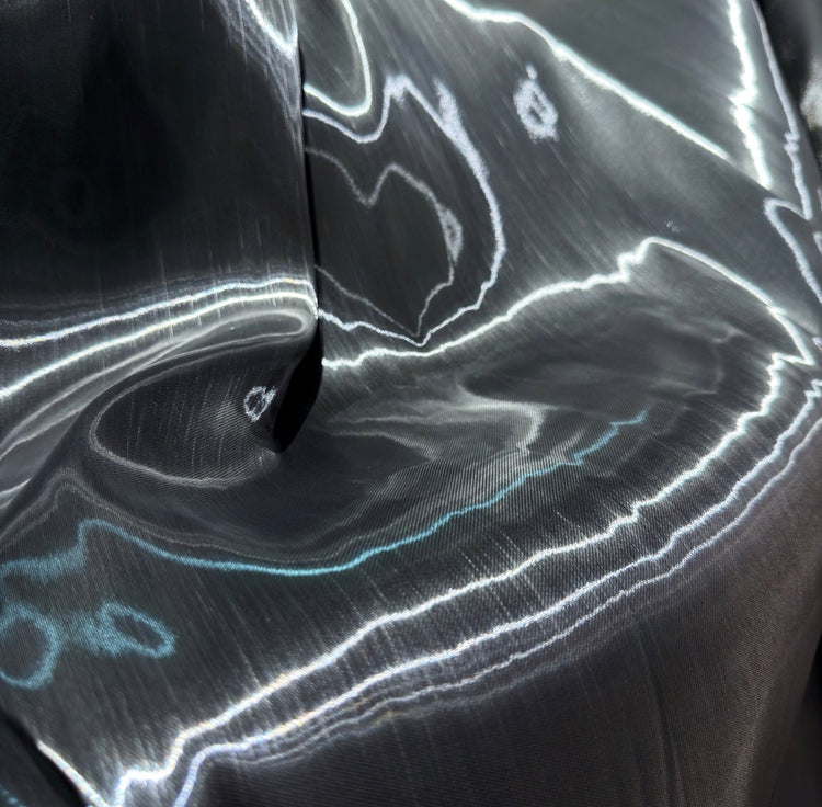Fabric Lab Exclusive - Satin Backed Liquid Shimmer - Gunmetal