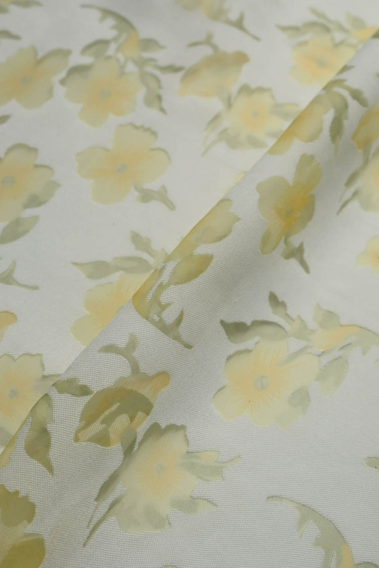 Chiffon Pansy Window Cotton/Nylon Twill - Gold/Pale Goldenrod