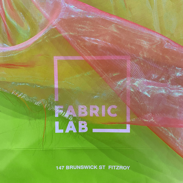 Holographic Organza - Salmon Red / Iridsecent