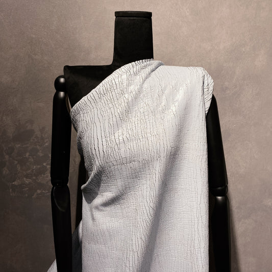 Cracked Paint Bonded Jersey - Pale Powder Blue