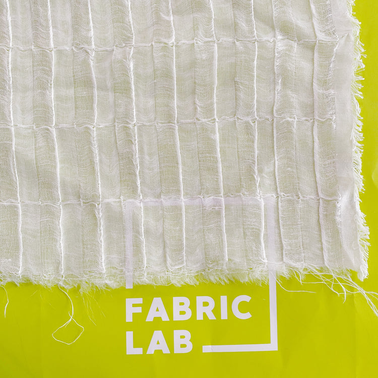 Wavy Double Weave Stripe - White