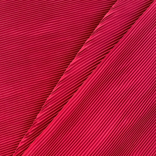 Accordion-Pleated Taffeta - Crimson