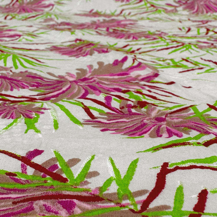 Sea Anemone & Hornwort Cotton Seersucker - Pink/Lime