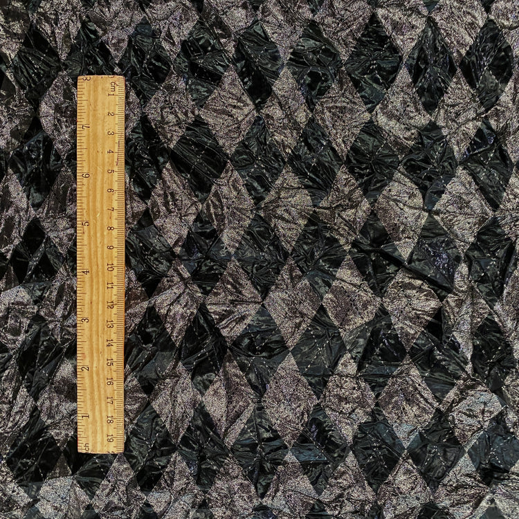 Metallic Foil Harlequin Argyle - Black / Silver