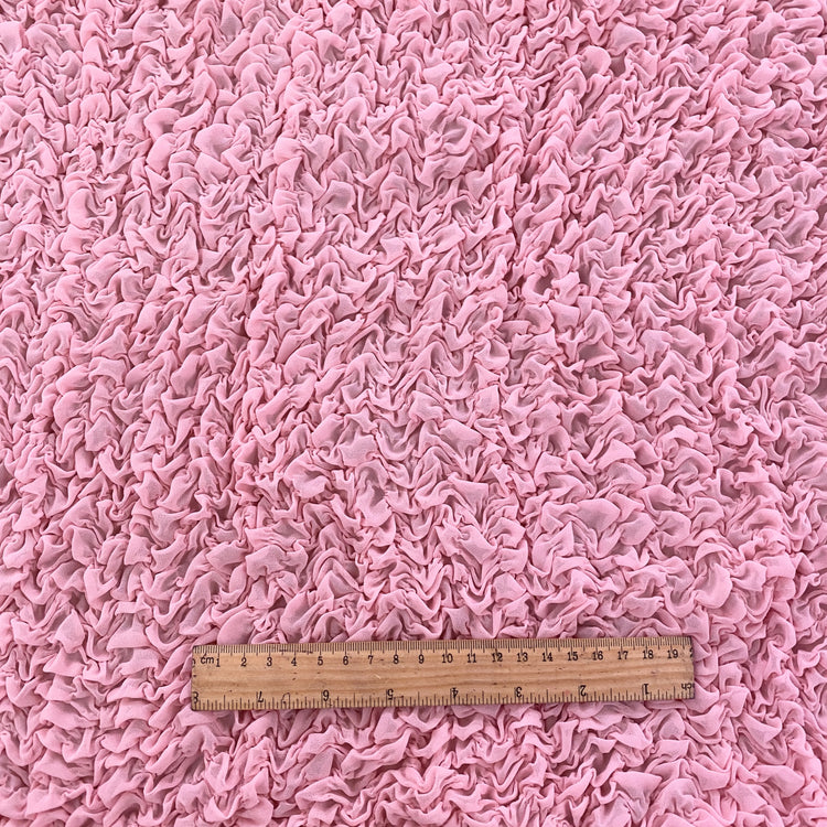 Grid Smocked Chiffon - Pink