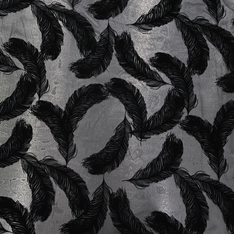 Feather Devoré Burnout Chiffon - Black