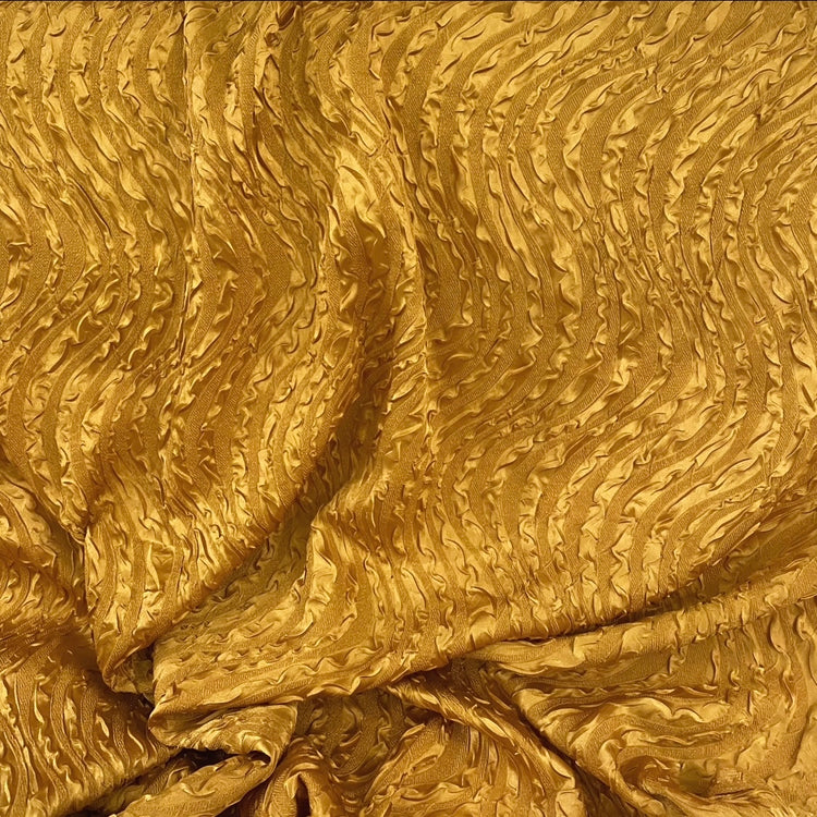Wave Embossed Satin Plisse - Gold