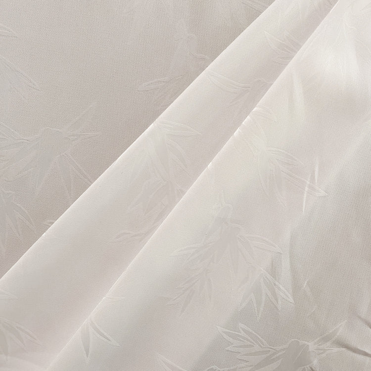 Bamboo Leaf Damask - Duck Weave - White
