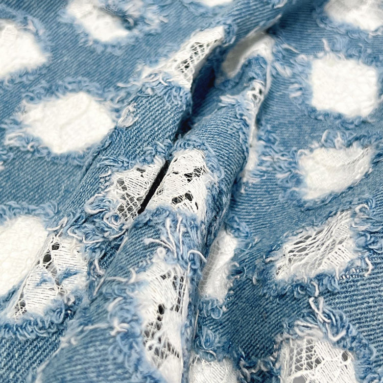 Lace Window Denim - Light Sky Blue