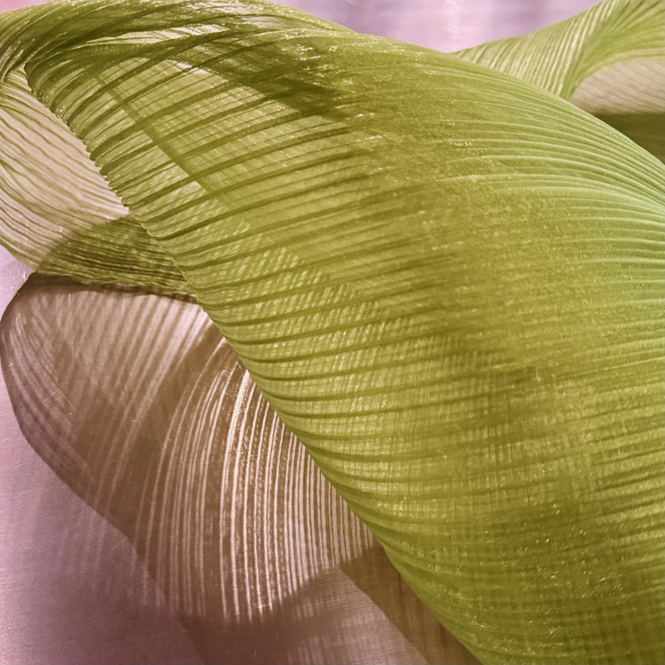 Accordion Plissé Organza- Green