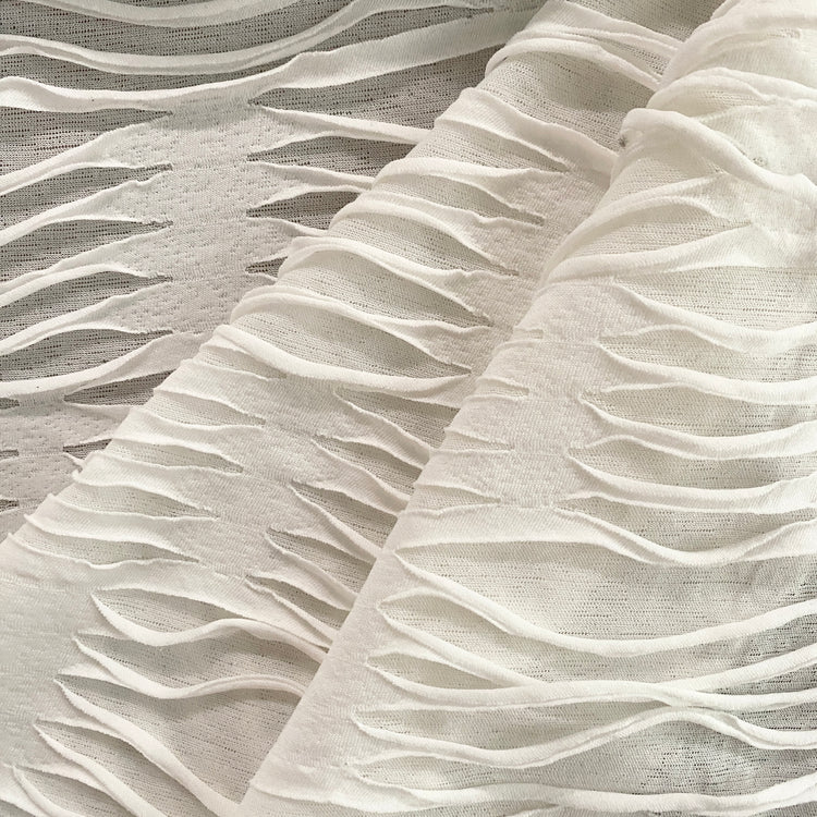Grunge Slashed Double Knit - White