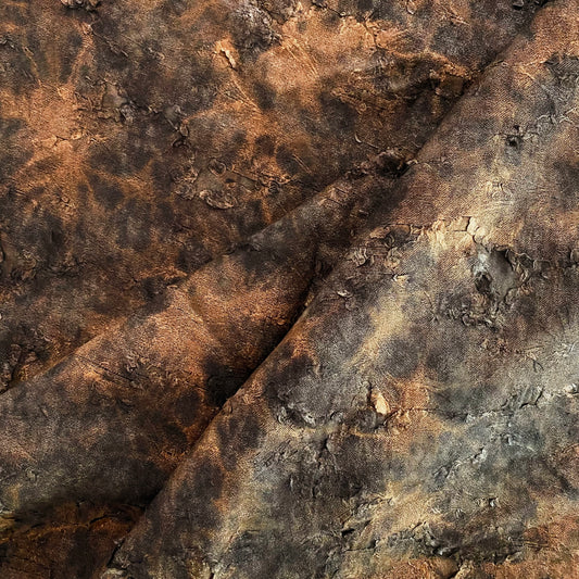 Metallic Cracked Distressed Jacquard - Copper / Dark Grey