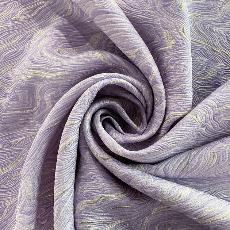 Contour Wave Brocade -  Pale Purple/Silver Metallic