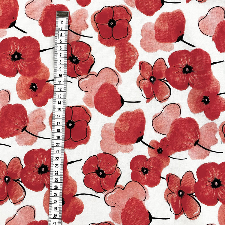 Simple Poppy Cotton Poplin - Red