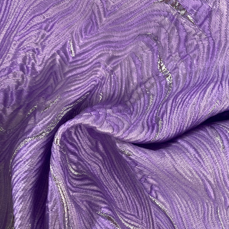 Contour Wave Brocade - Lavender/Silver Metallic