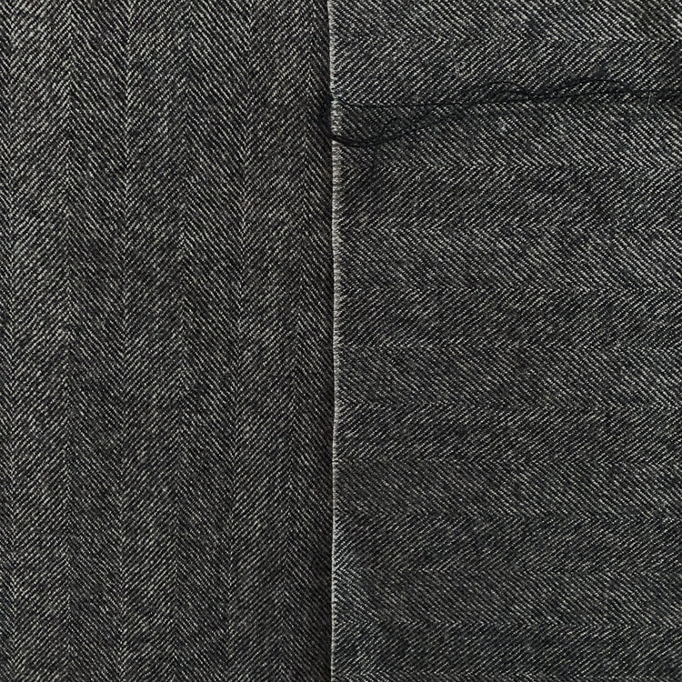 Australian Merino Brushed Wool Flannel - Herringbone - Dark Grey