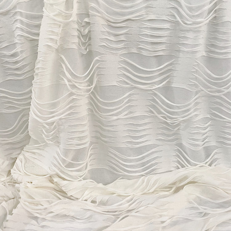 Grunge Slashed Double Knit - White