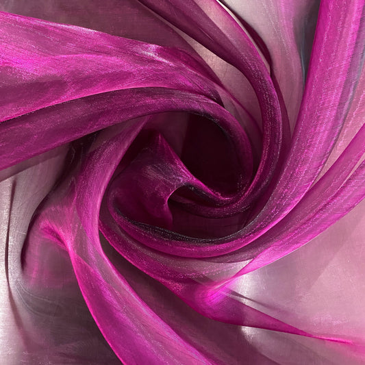 Shot Organza - Fuchsia/Black