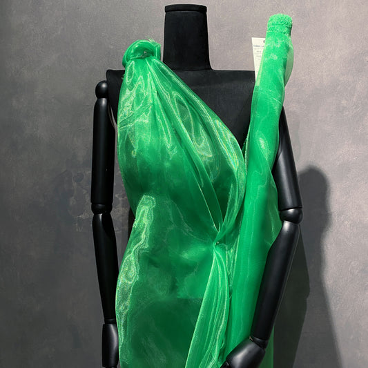 Metallic Organza - Lime Green
