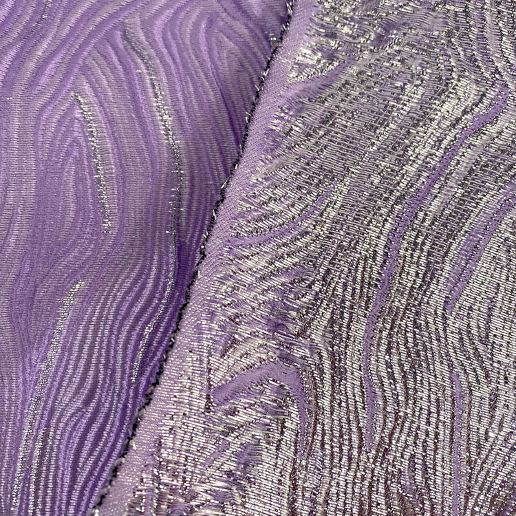 Contour Wave Brocade - Lavender/Silver Metallic