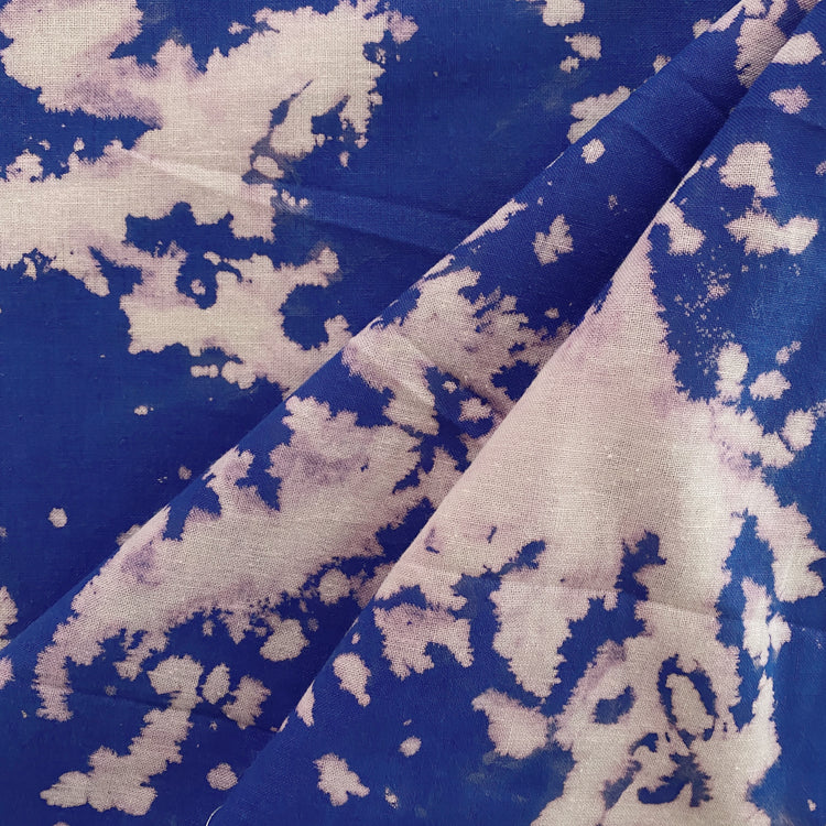 Pigmented Tie Dye Linen Poplin - Blue / White