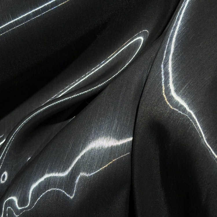 Fabric Lab Exclusive - Satin Backed Liquid Shimmer - Black