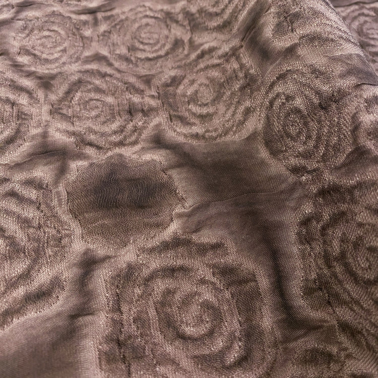 Embossed Crinkle Rose Jacquard -  Brown / Mulberry Purple