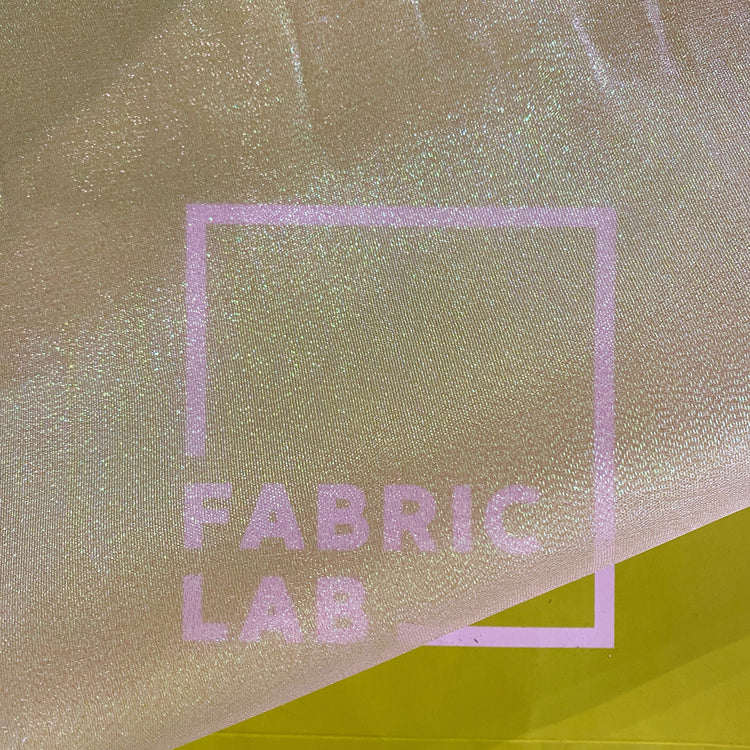 Metallic Holographic Organza - White