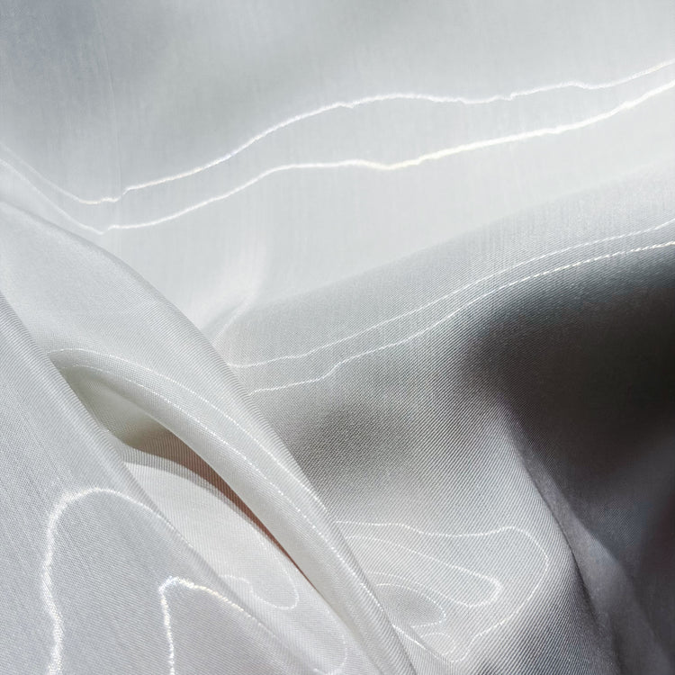 Fabric Lab Exclusive - Satin Backed Liquid Shimmer - White