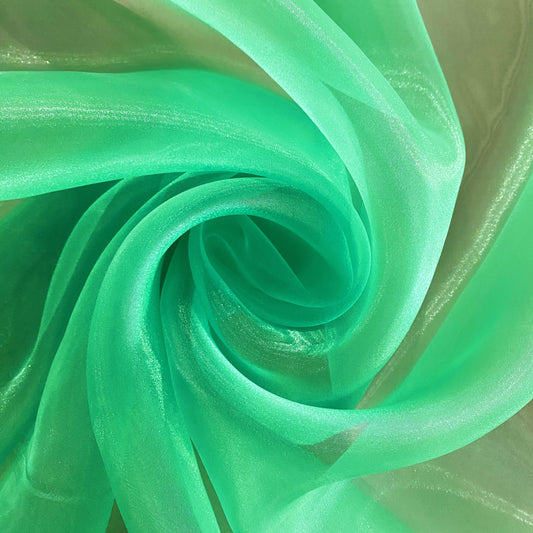 Metallic Organza - Lime Green