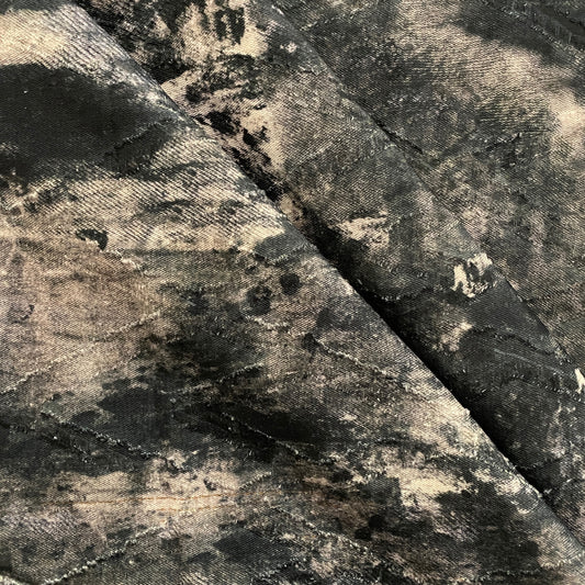 Ink Blot Camo Denim Jacquard - Dark Sea Green / Ivory