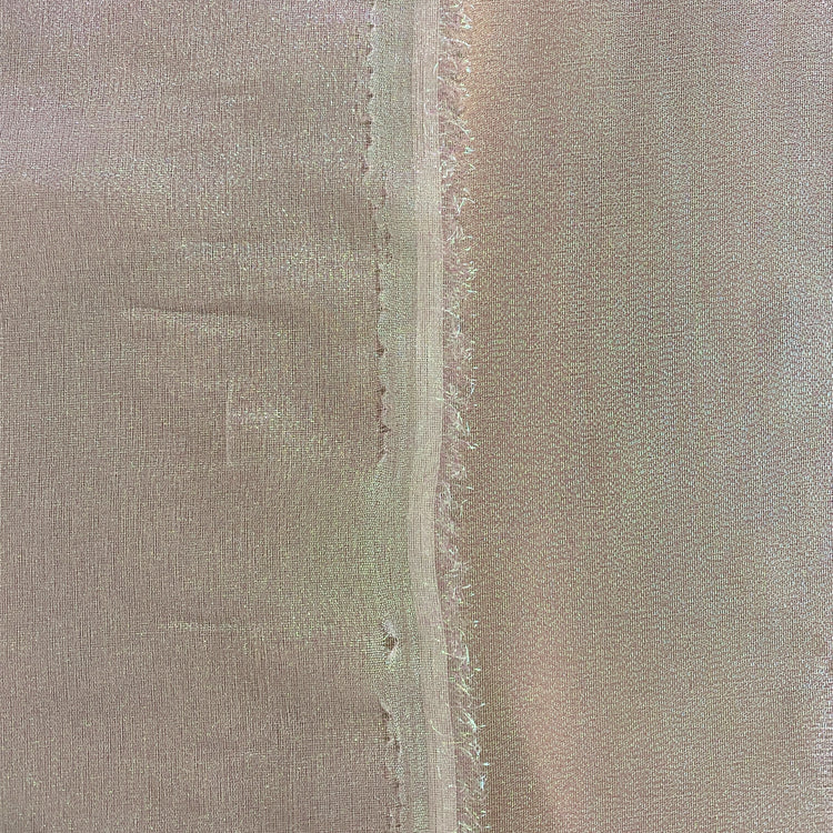 Metallic Holographic Organza - White