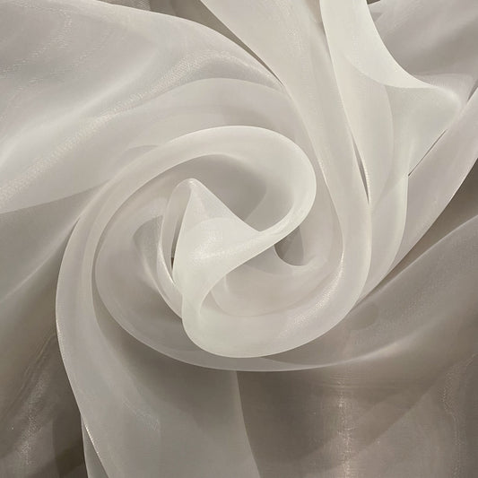 Liquid Shimmer Organza - White