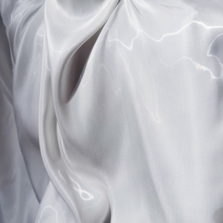 Fabric Lab Exclusive - Satin Backed Liquid Shimmer - White