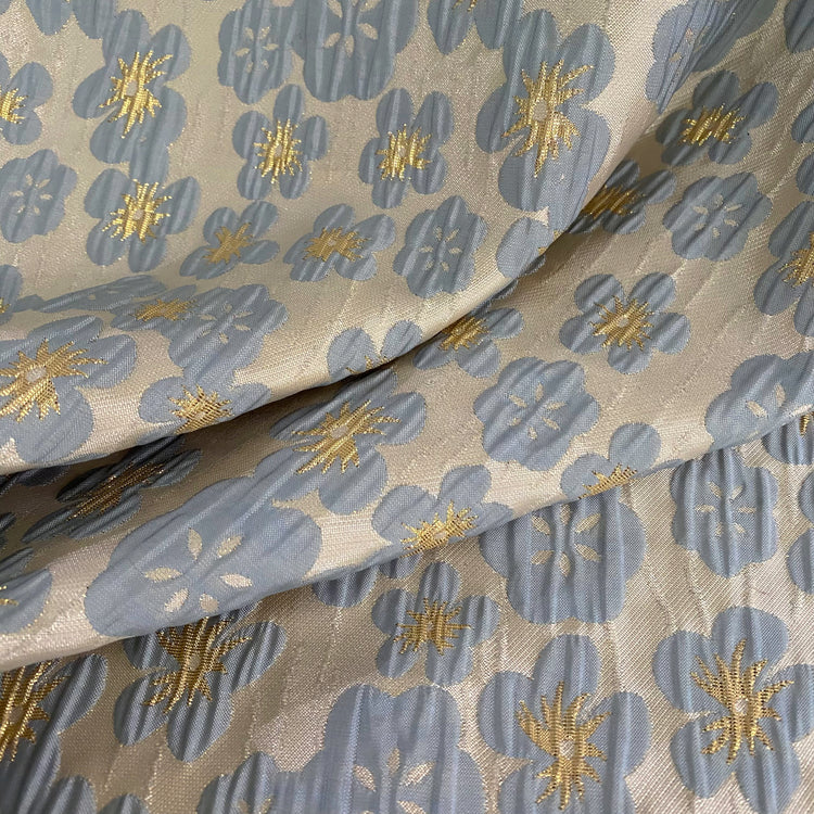 Wrinkle Daisy Brocade - Powder Blue