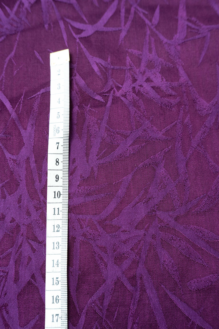 Bamboo Leaves Silk/Cotton Damask - Purple