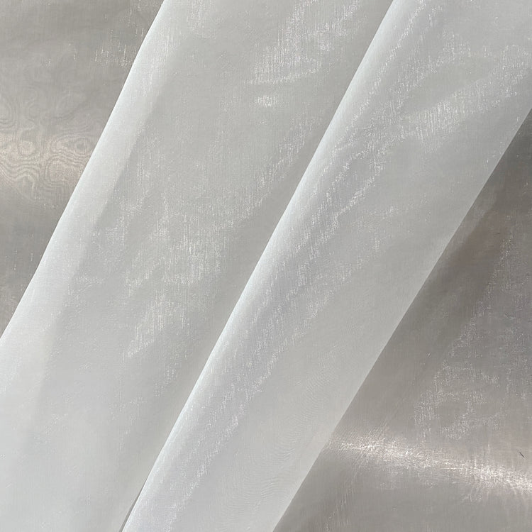 Liquid Steel Organza - White
