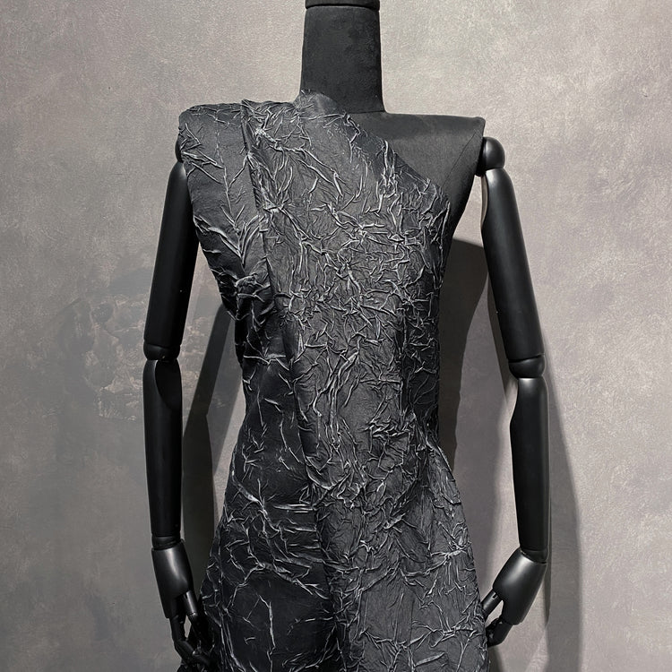 Bonded Creased Sateen - Black