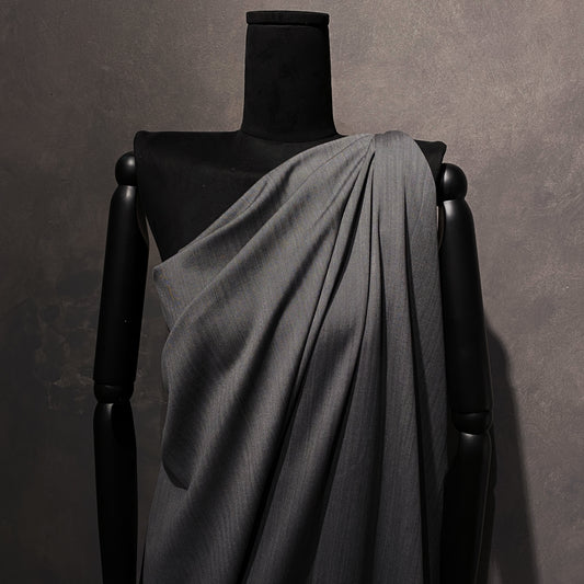 Australian Merino Worsted Wool Gabardine - Herringbone - Dark Grey