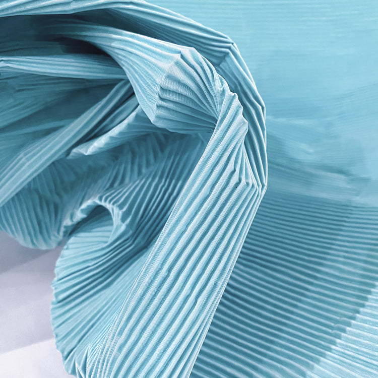 Accordion-Pleated Taffeta - Powder Blue