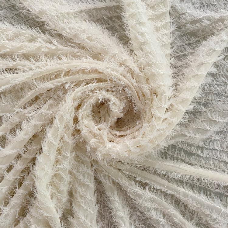 Tassel-Insert Chiffon - White